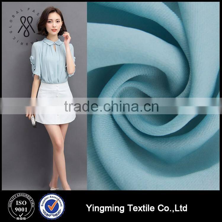 Hot sale China supplier 100% Polyester High Density Twill Chiffon Fabric for Women's Fashion Garments/Blouses/Shirts/Skirts