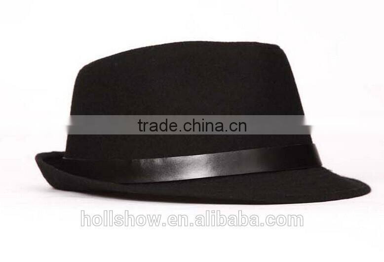 Star Favourite Trend All-match Man Women Trilby Fedora Cap With Leather Buckle