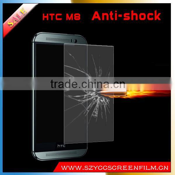 Sensitive touch anti explosion anti shock mobile clear screen protector for HTC One M8