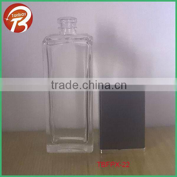 EMPTY 50ml RECTANGULAR PERFUME BOTTLE WITH UV SHOULDER PS CAPTBFPX-22