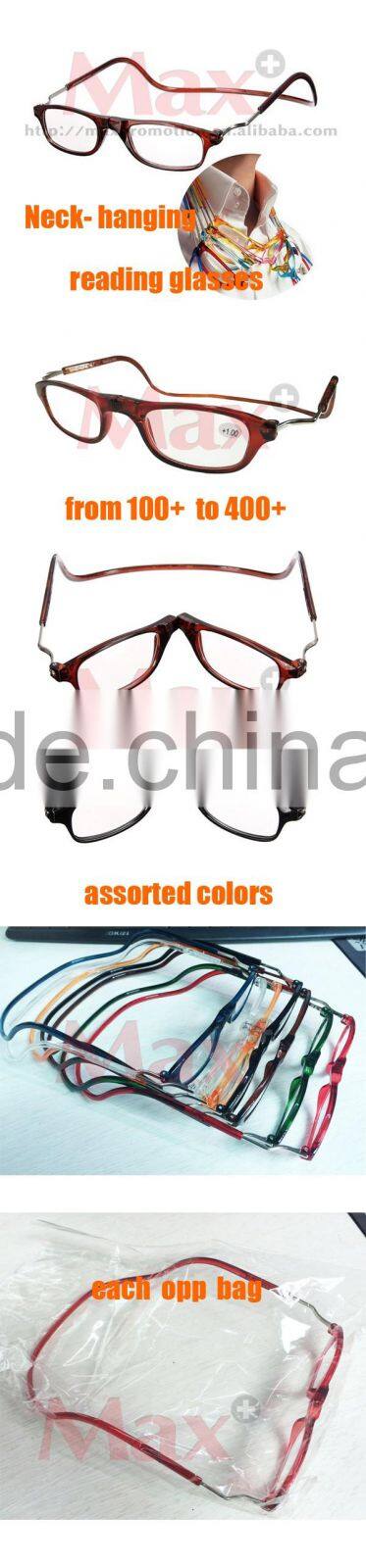 MAX Hot Sale 2016 High Quality Colorful Neck Hanging Foldable Magnetic Reading Glasses IN STOCK