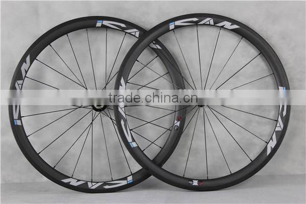 Powerway R13 sapim spokes carbon fiber clincher wheelset W40C