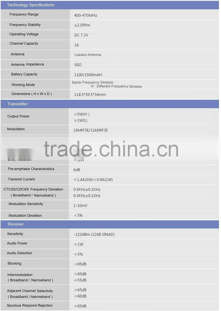 KDX-V6 Office Intercom Phones With Built In Fm Transmitter Long Distance Woki Toki