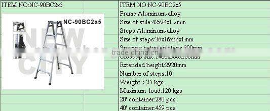 Aluminum lightweight folding step ladder NC-90BC2X4