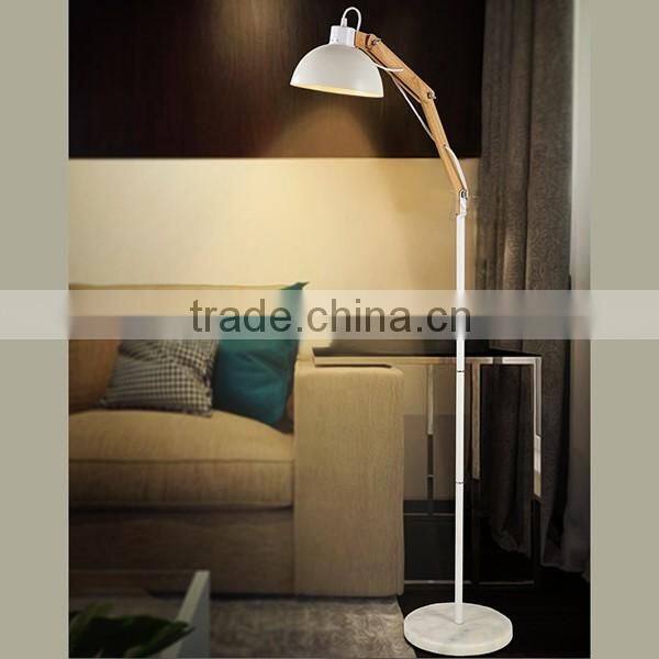 Wood and metal material floor lamp adjustable wooden floor lamp