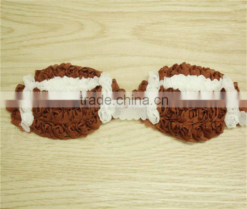 Rugger headbands Chiffon Flower , Fabric Flower For Girl Dress , shabby chiffon flowers