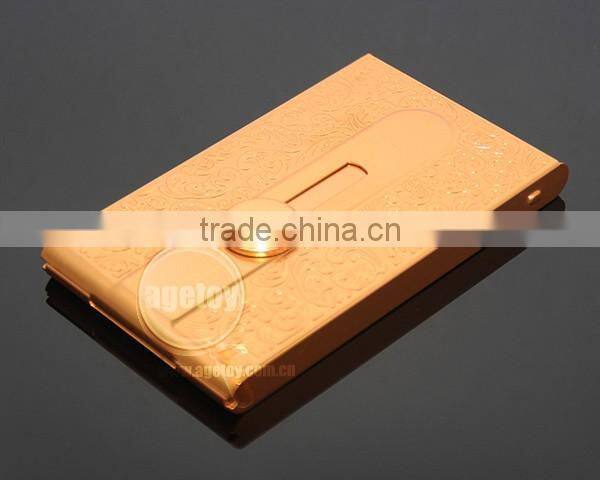 Push Up Push Down Button Folding Anodizing Gold Aluminum Knurling Business Metal Automatic Card Holder