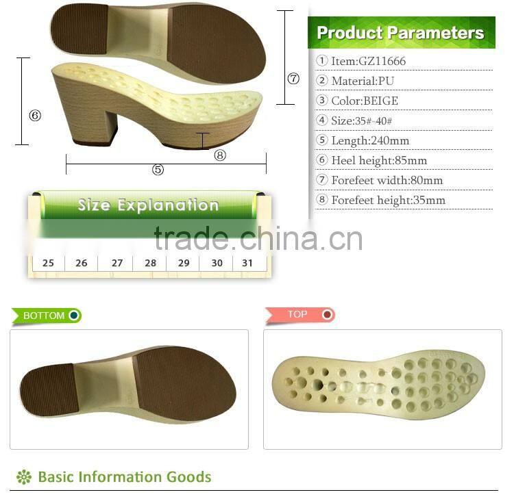 women classic comfortable wooden pu midsole
