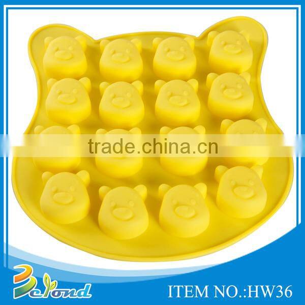 Personalized custom bear shaped silicone ice cube tray