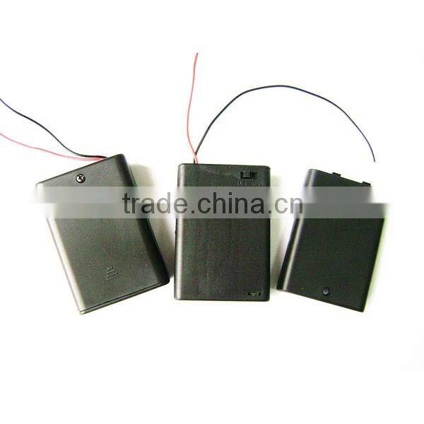 ON/OFF Switch Black 3 x 1.5V AA Batteries Holder Case Storage Box with lead wire