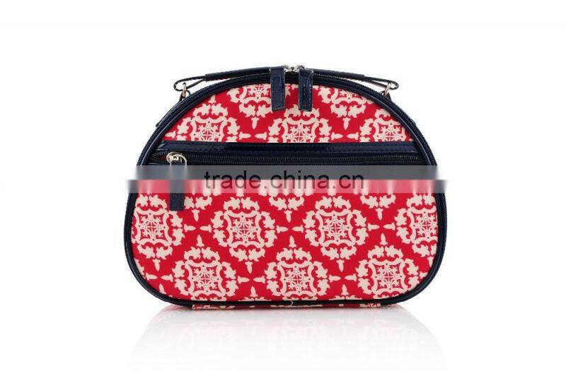 China makeup bags with handle vintage cosmetic bag round makeup box