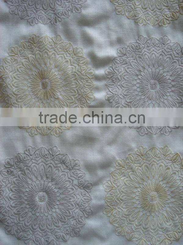 linen embroidered curtain fabric