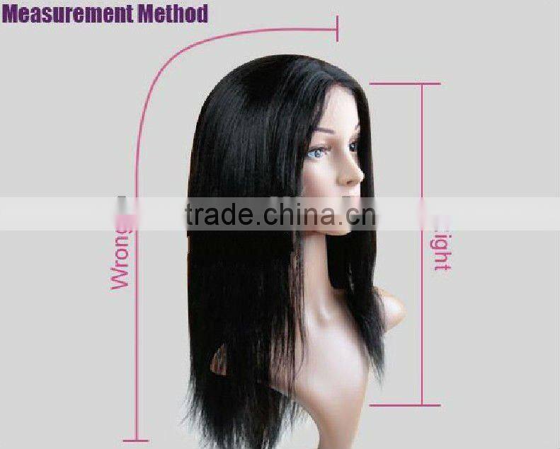 Full Lace European Virgin #24 Natural Blonde Human Hair Wig 12"