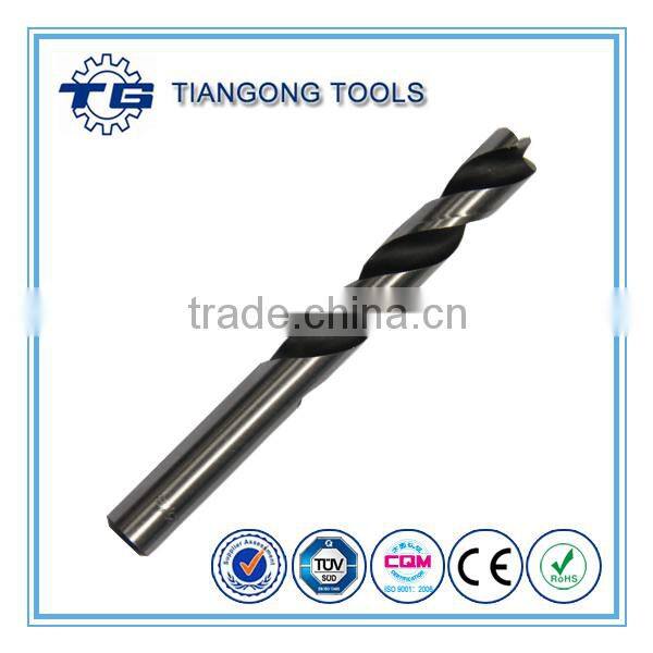 Black and bright finish single flute wood drill