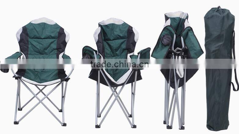 Comfortable double layers folding camping chair polyester cotton padded inside