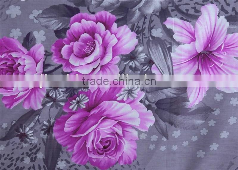 cotton printed flower design bed sheet/flower design bed sheet