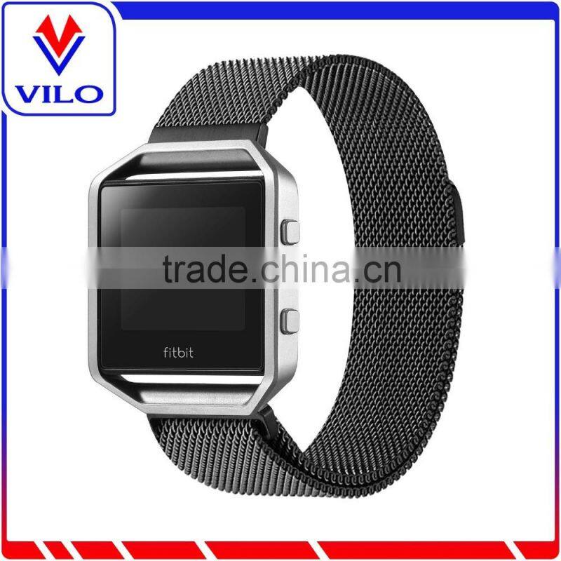 New arrival Stainless steel milanese magnetic loop watch band for fitbit watch
