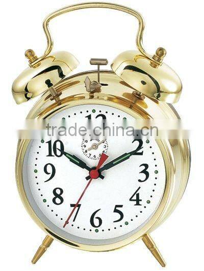 4.5 inch metal case mechanical alarm clock movement, desktop clock