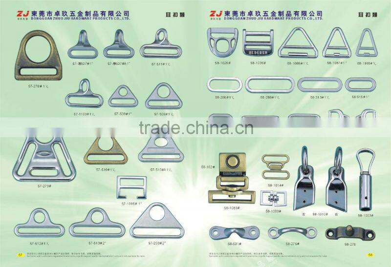 High quality heavy duty zinc alloy hand bag metal fittings gun rectangular fittings 30mm