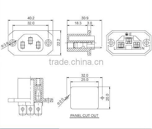 R-302 long body C13 breeching inlet