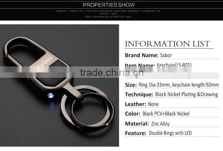 Luxury Dual Ring Men's Flashlight LED keychain