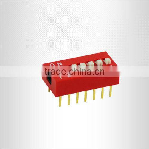 Blue Red 8 Position 2.54mm Slide Type DIP Switch