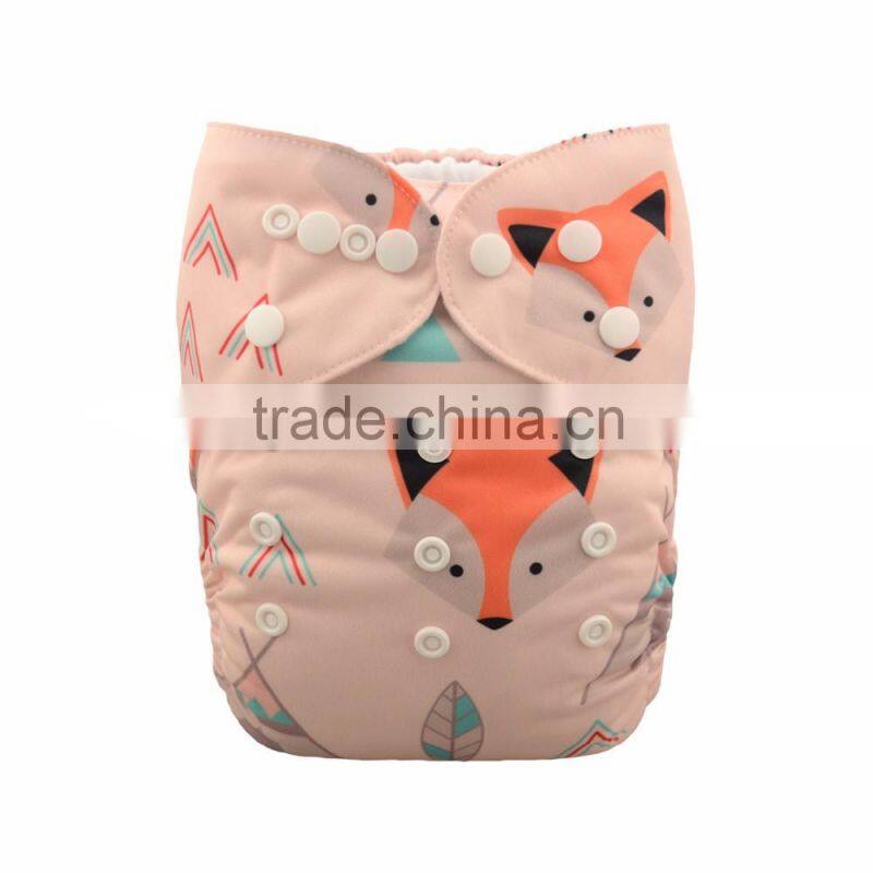 Alva Fox New Pattern of Baby Nappies Adjustable Baby Cloth Diapers