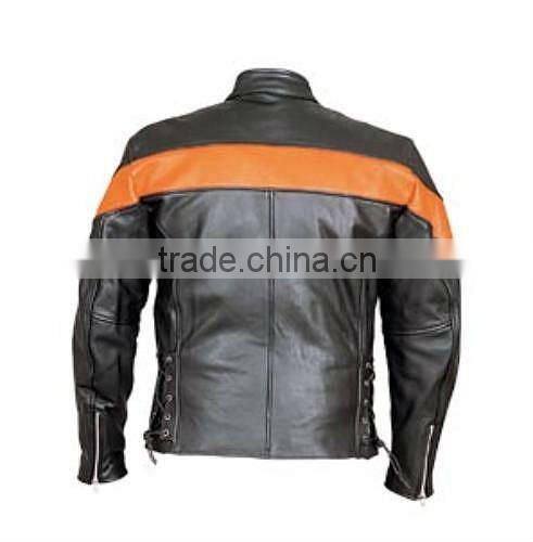 Classic Two Tone Motorcycle Leather Jacket