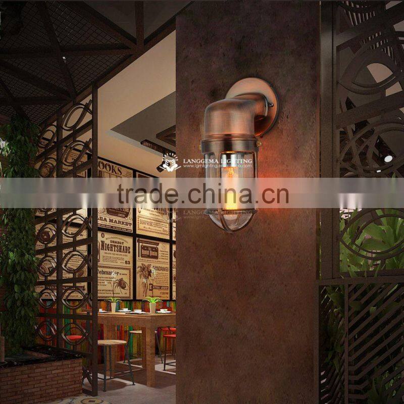 VINTAGE INDUSTRIAL LIGHT ALUMINIUM PENDANT WITH CAGE GLASS SHADE EDISON E27 wall lamp W144(99)