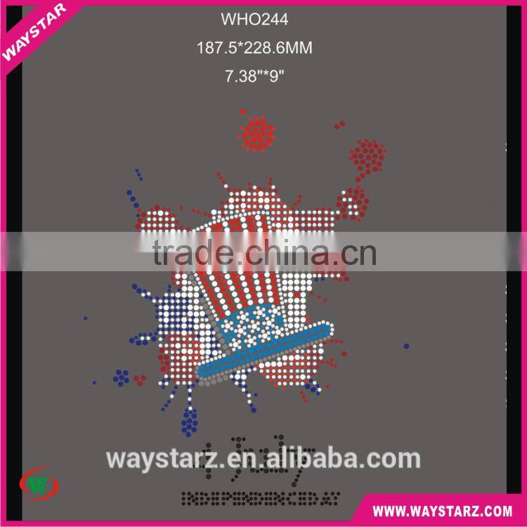4TH JULY Design Flat Back Crystals Transfers