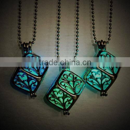 Cube Glow Locket Glowing Jewelry Necklace glow in the dark jewelry