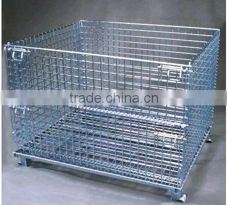 Warehouse Galvanized Cage Stackable Wire Cage Container