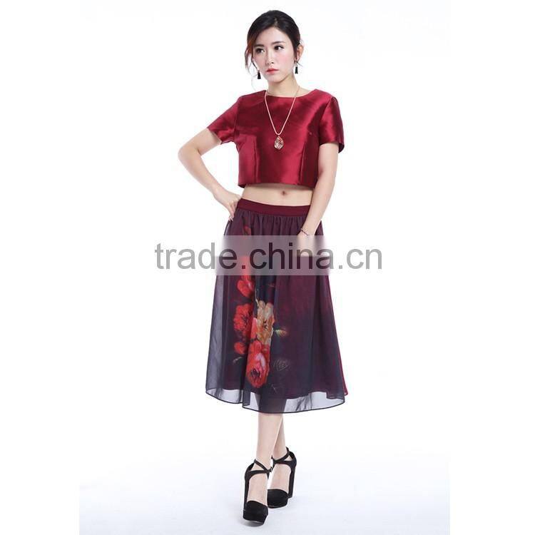 2016 new arrival A-line ladies formal red long skirt suit wholesale