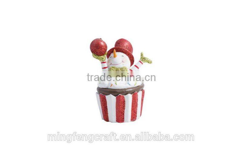 Resin statues decorative Chrismas ornament snowman apple figurines