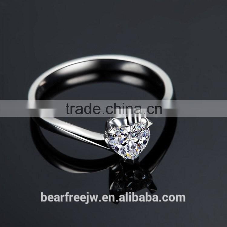 Engagement White Gold Plated CZ Promise love Wedding Rings 925 sterling silver
