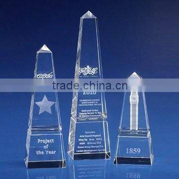 3d laser engraved logo crystal block for customized sport souvenirs or office decoration