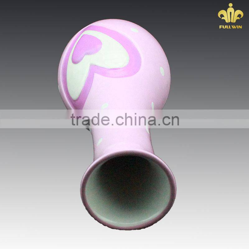 hand painted ceramic vases,hand made pink ceramic vase