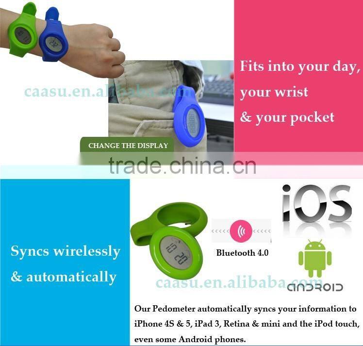 Bluetooth smart wearing or clip multi-functional slim design wrist pedometer