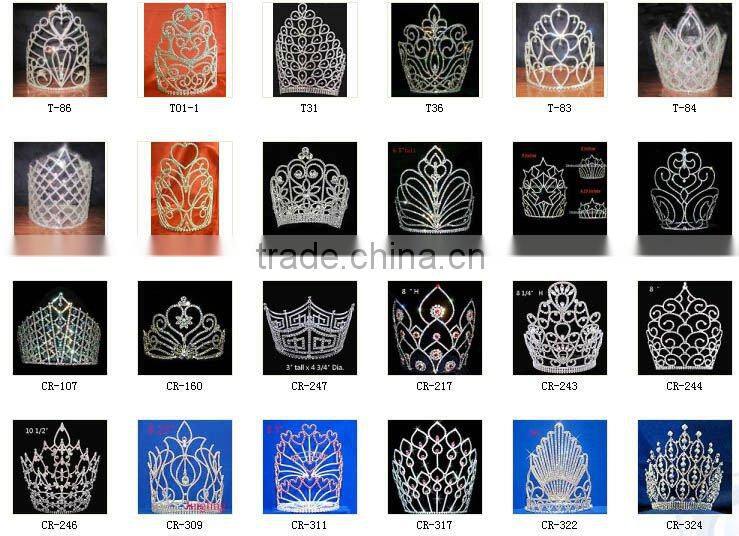 rhinestone round queen crowns