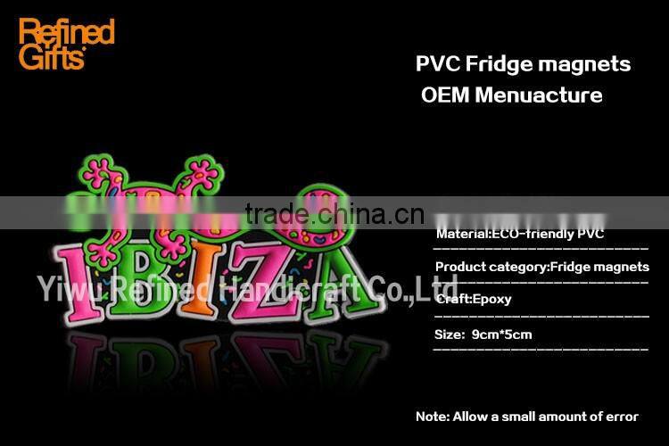 Creative IBIZA Gecko PVC Rubber 3D Fridge Magnets OEM Menufacture ECO-friendly