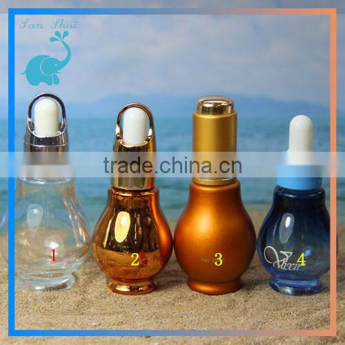 series products glass bottle with aluminum dropper cap, e-smoke glass bottle