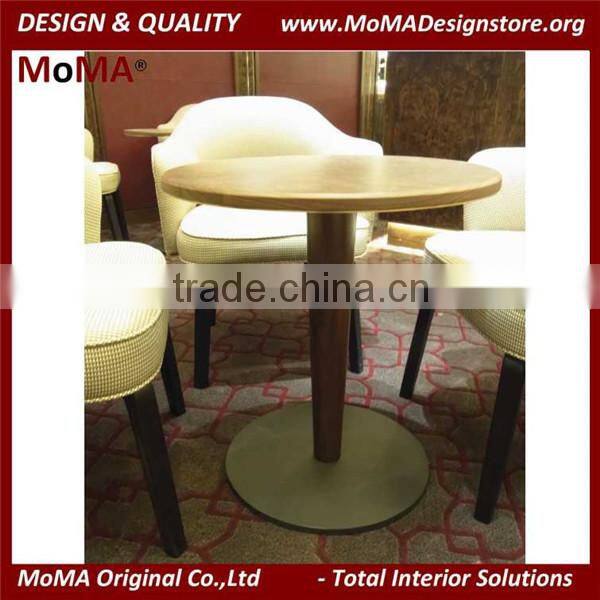 Fine Dining Restaurant Furniture Marble Top Wooden Round Restaurant Dinner Table