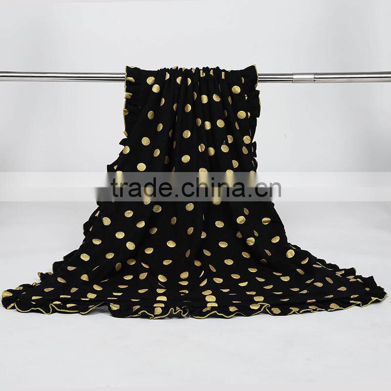 many colors gold dots fleece blanket for children