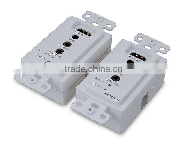 HDMI Extender Wall plate, HDMI Extender, Wideband Bi-direction IR, POE, 50m Single Cat