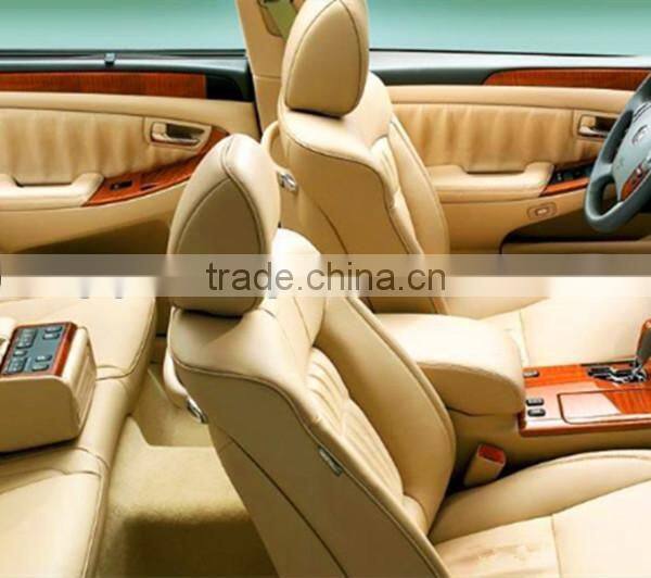 Matte surface PU leather with flock with real leather power backing ,for car seat & sofa usage