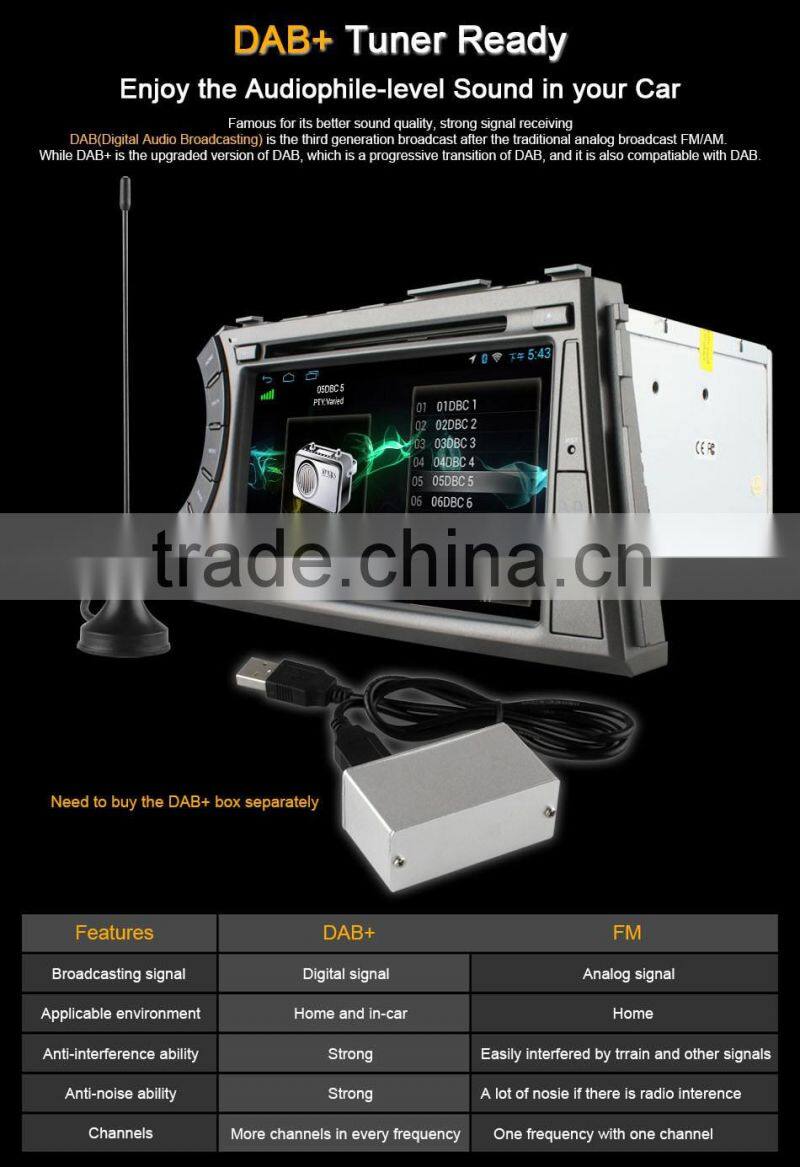 7 inch quad core android 4.4 car navi gps for Kyron with Radio bluetooth +16G ROM