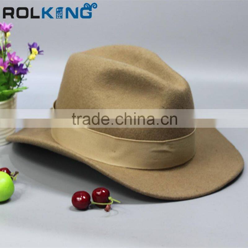 China wholesale Wide Brim Fedora Hat Winter Wool Felt Men Fedora Hat