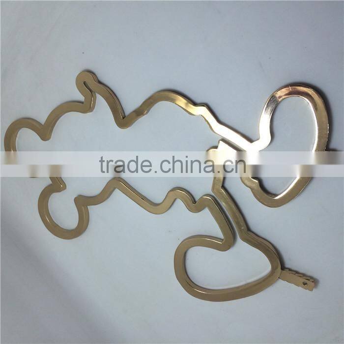 Mickey Mouse logo in gold plating , factory direct die casting mickey design metal logo cartoon sign