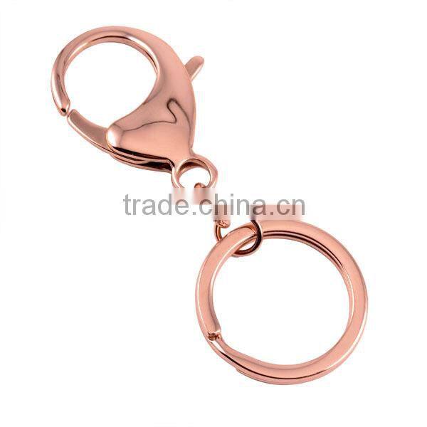 SRA0017 Wholesale China Rose Gold 316L Stainless Steel Snap Hook Key Chain
