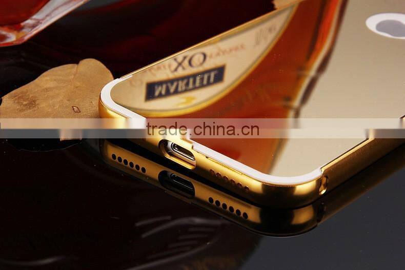 Deluxe Electroplating Mirror TPU Cover for iPhone 7 7 Plus Plating Bumper+Hard Plastic Cover Case